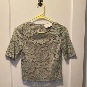 Lace sheer crop top